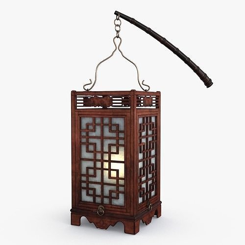 Antique China Lamp Low-poly 3D model