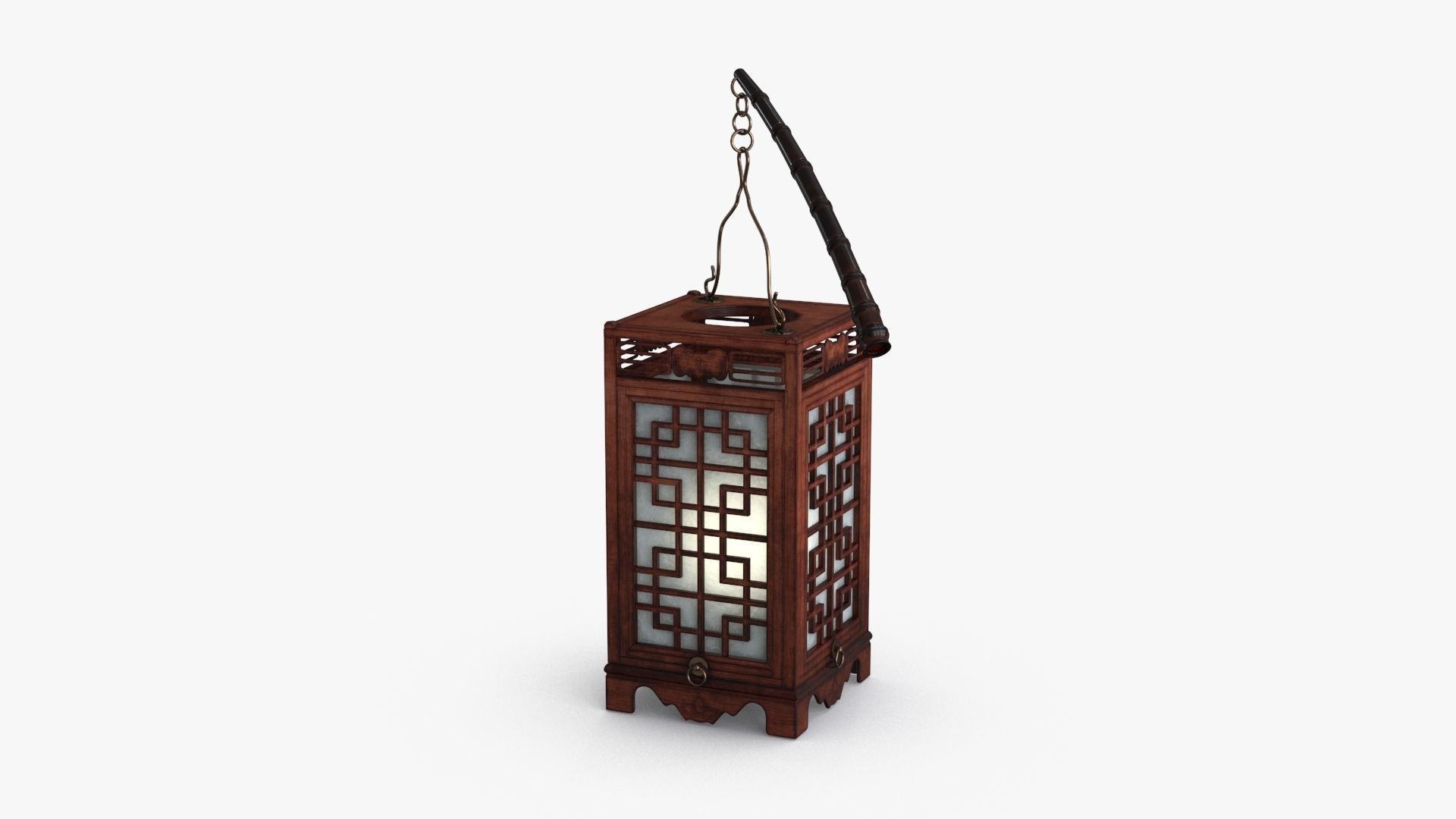 Antique China Lamp Low-poly 3D model_10