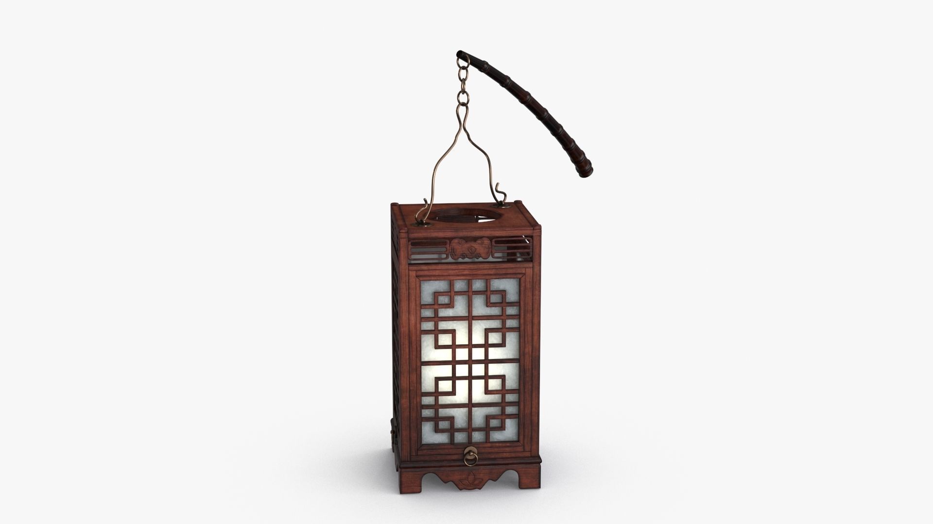 Antique China Lamp Low-poly 3D model_2