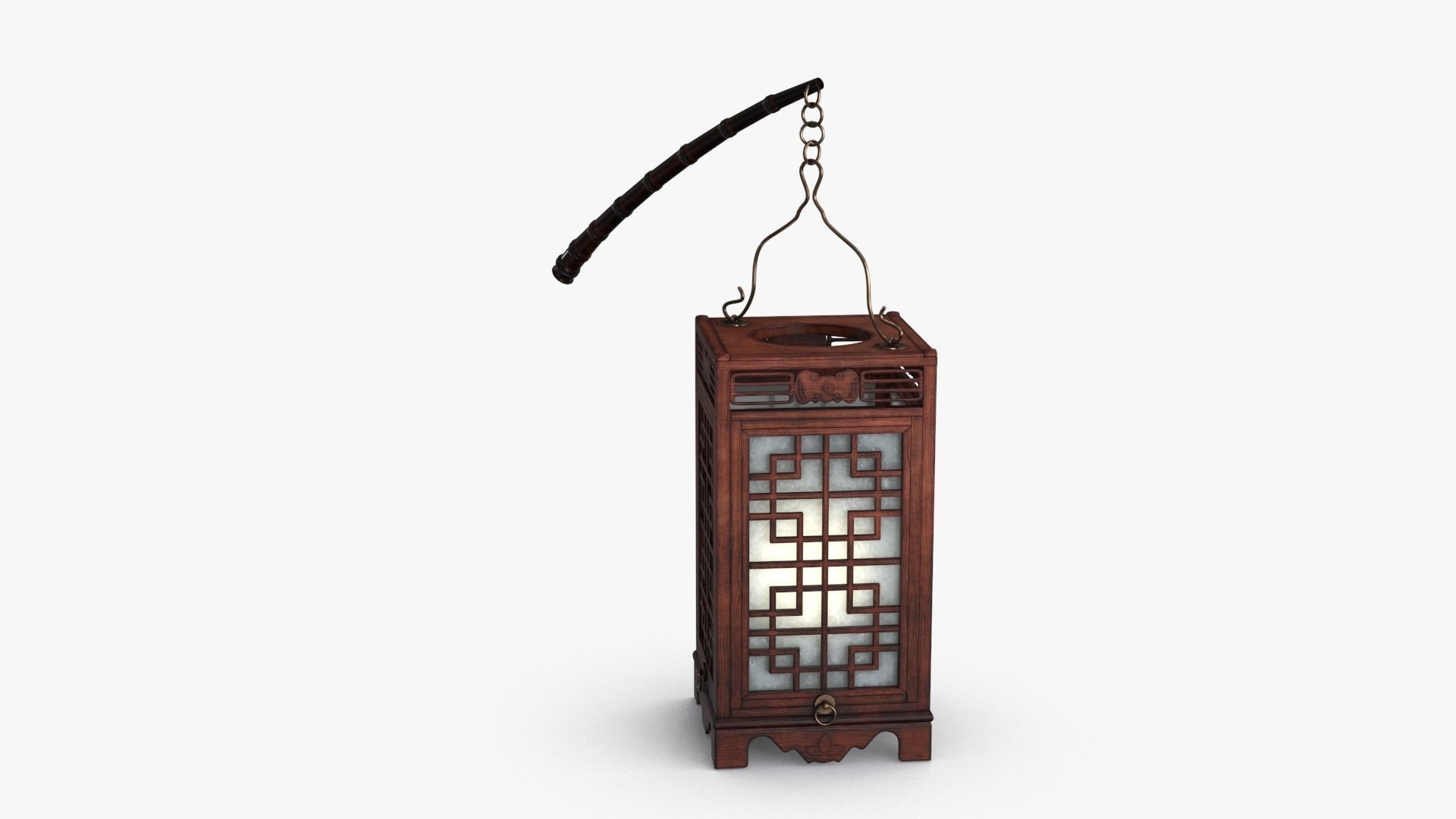 Antique China Lamp Low-poly 3D model_5