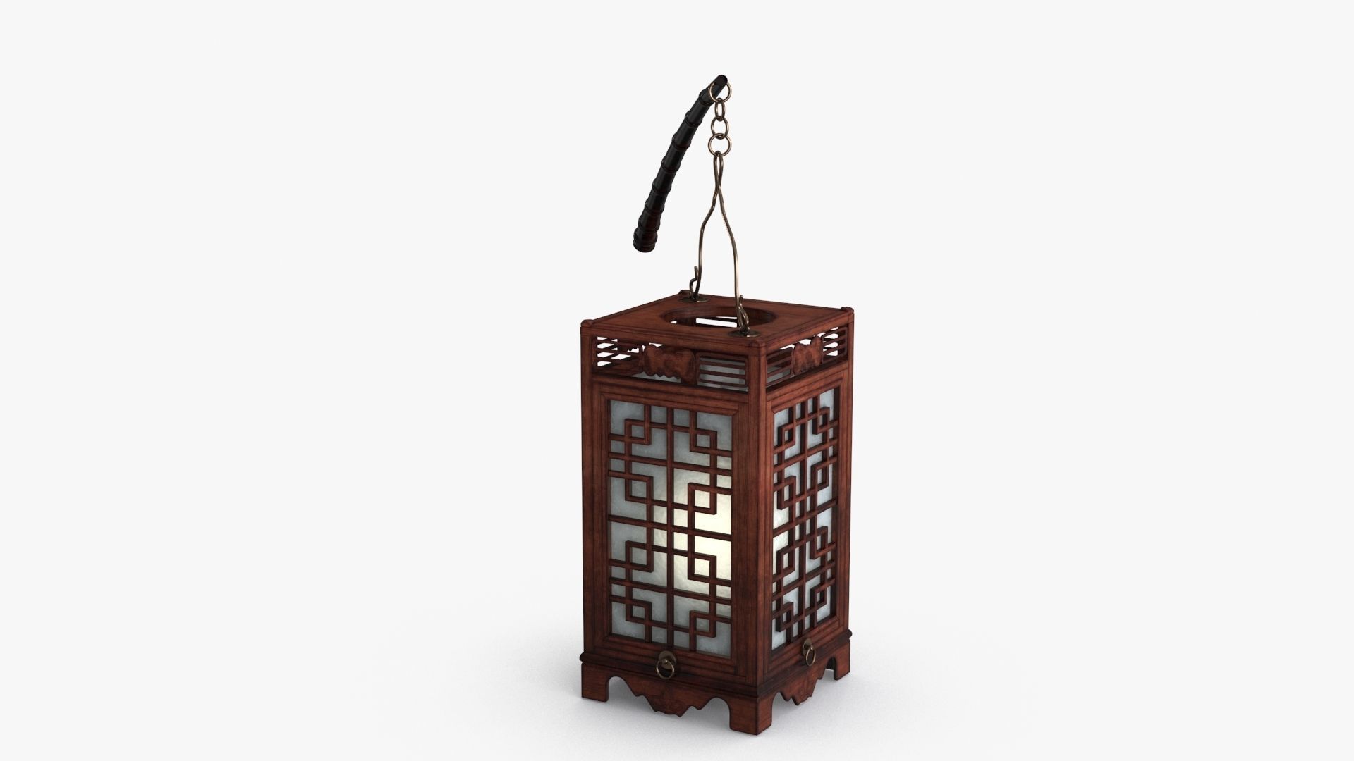 Antique China Lamp Low-poly 3D model_4