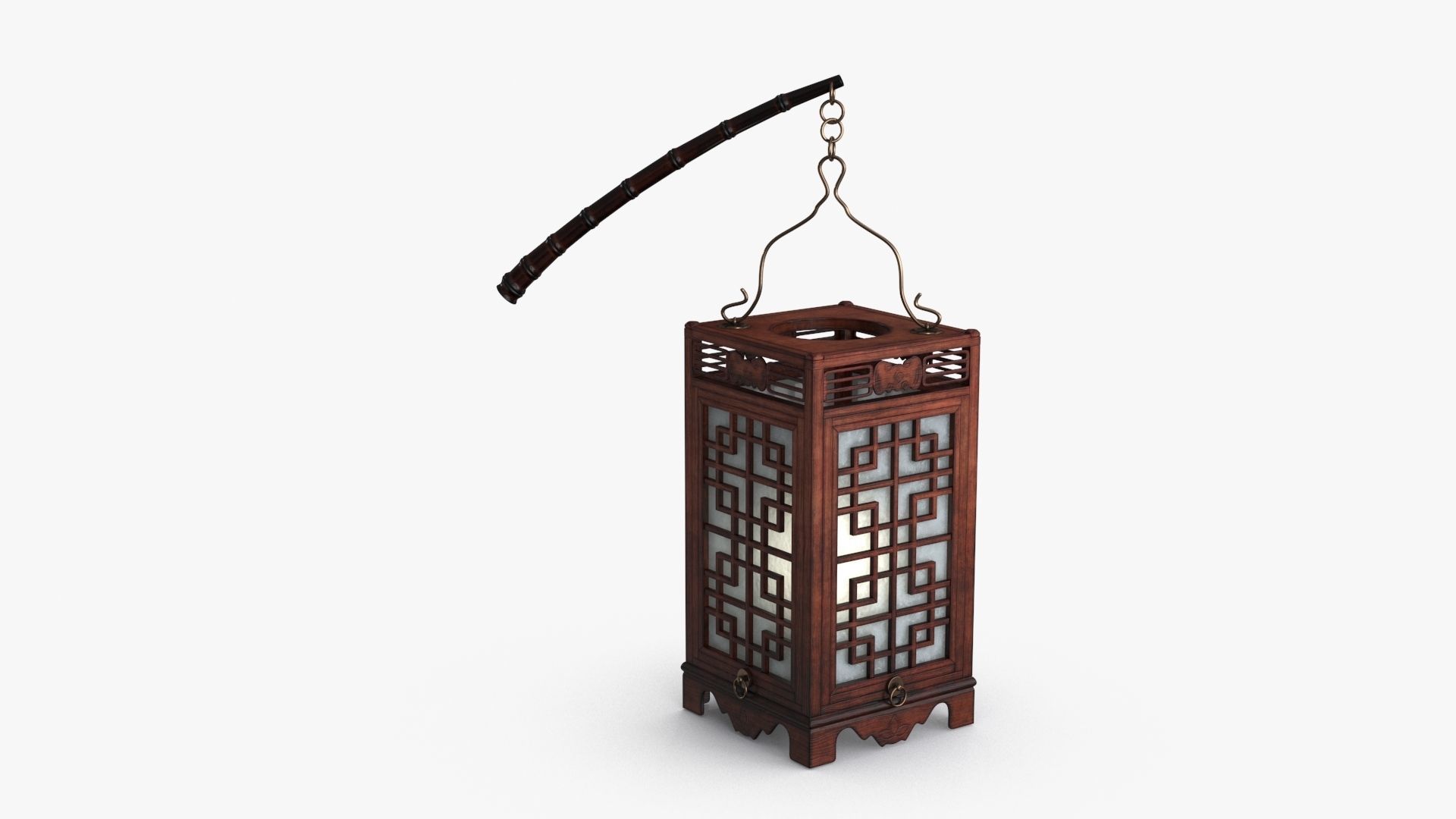 Antique China Lamp Low-poly 3D model_6
