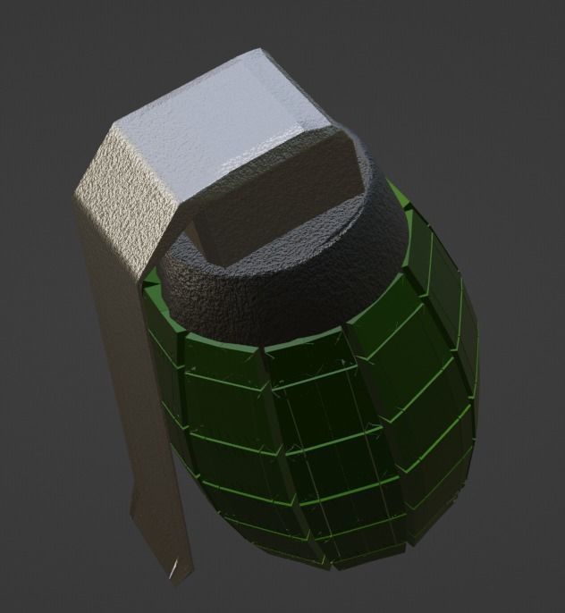 3D Grenade Low-poly 3D model_1