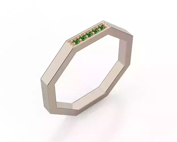 Octagon Ring 3d Print Model 