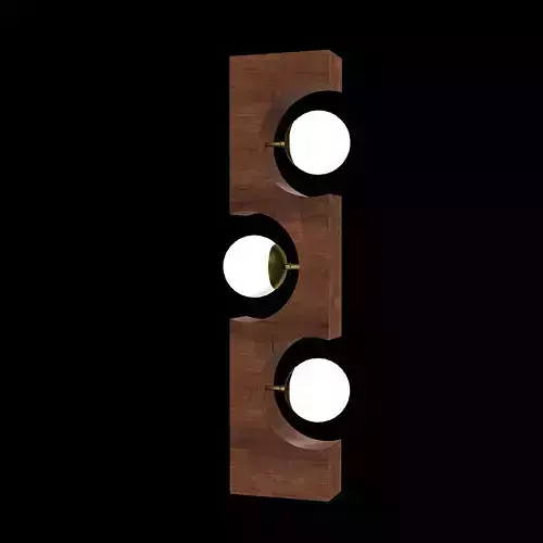 three lamps installed in a wooden case