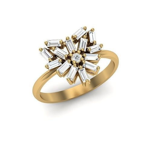Baguette Heart Ring Free 3D print model