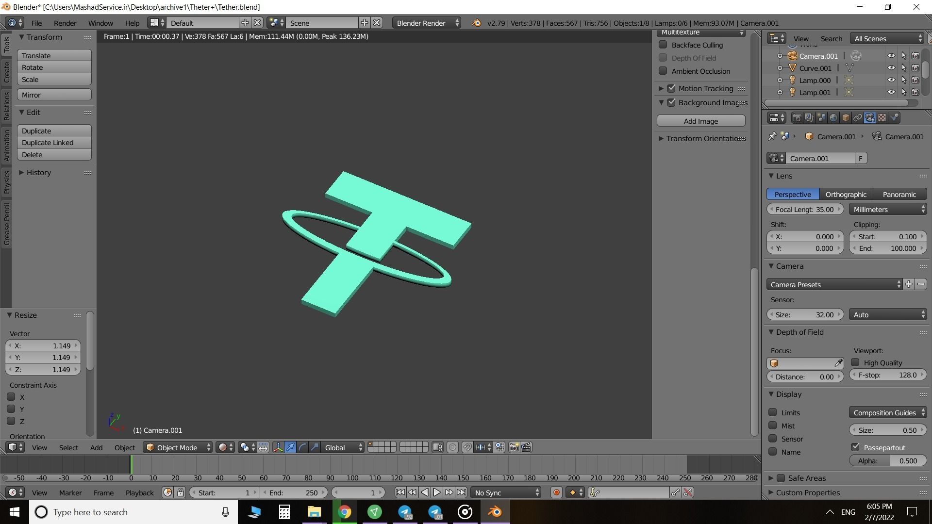 Tether logo 3D model_2