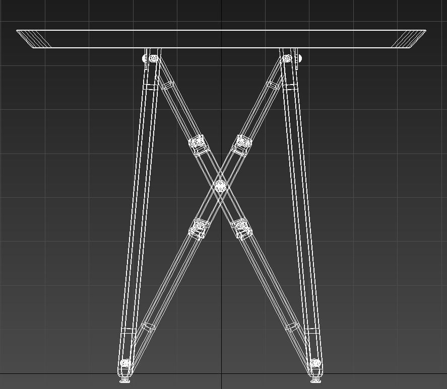 Wooden folding table 3D model_10