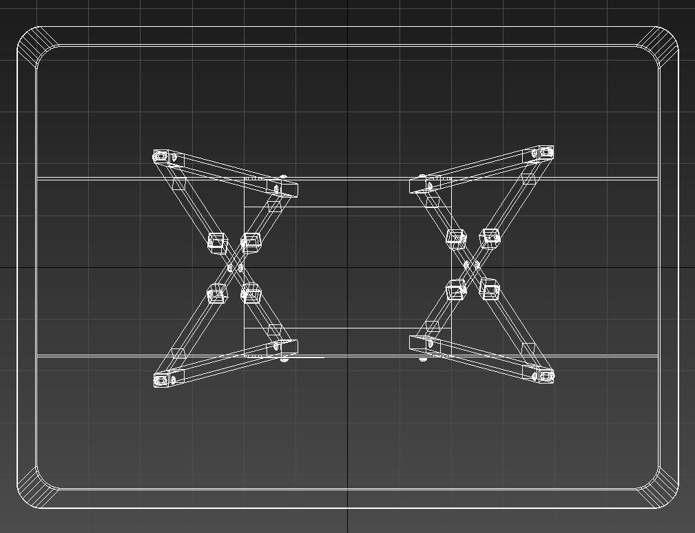 Wooden folding table 3D model_11