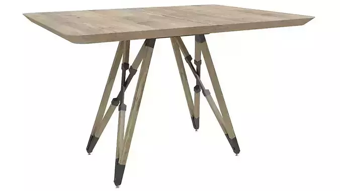 Wooden folding table 3D model