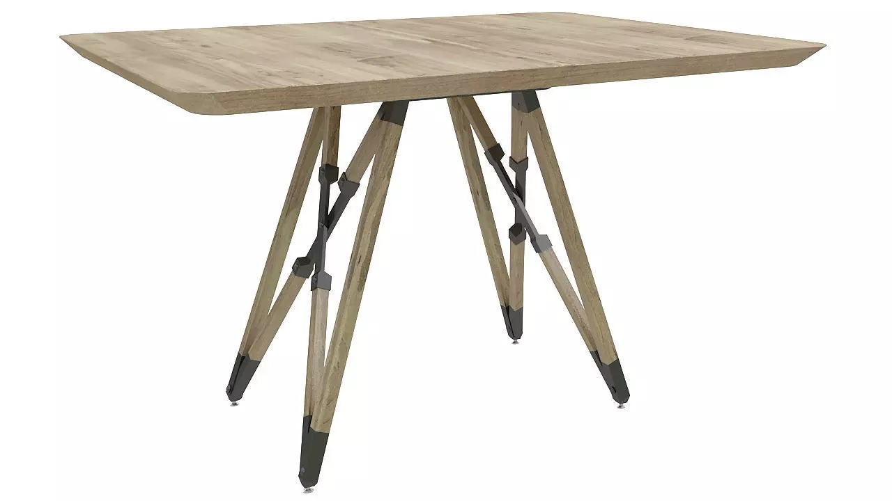Wooden folding table 3D model_0