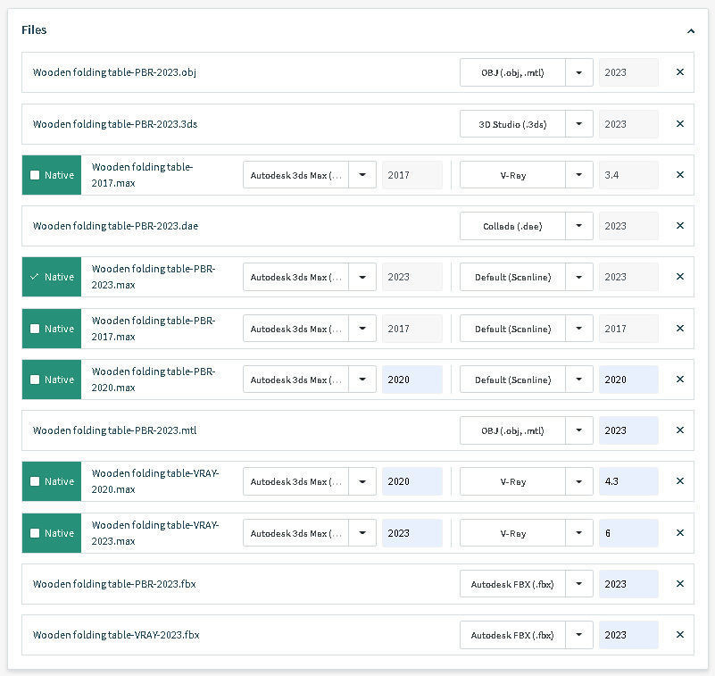 Wooden folding table 3D model_12