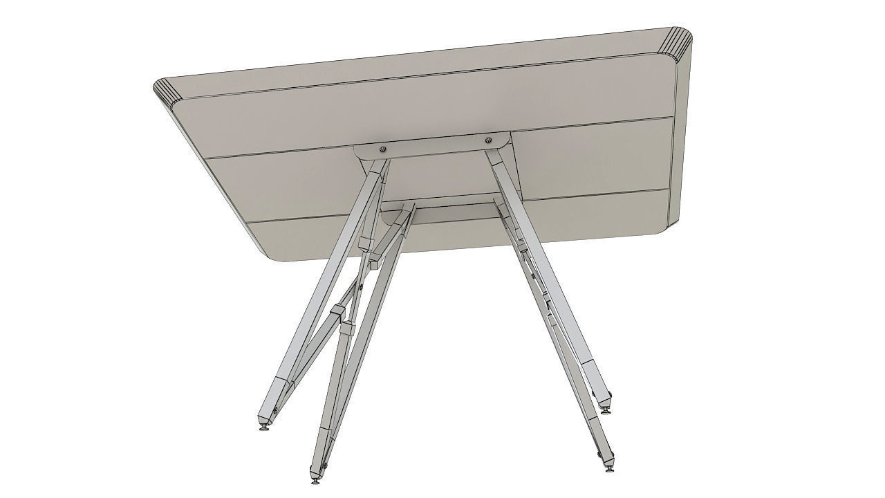 Wooden folding table 3D model_5