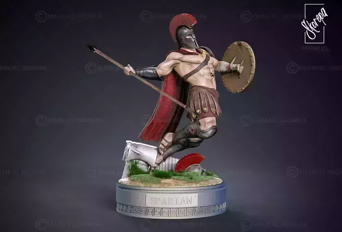 SPARTAN warrior statue 3D print model
