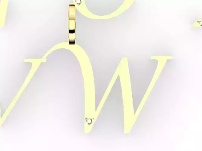W letter pendant stl verified