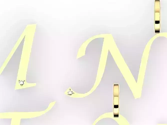 N letter pendant stl verified 