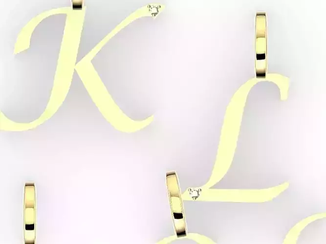 letter L pendant stl verifed
