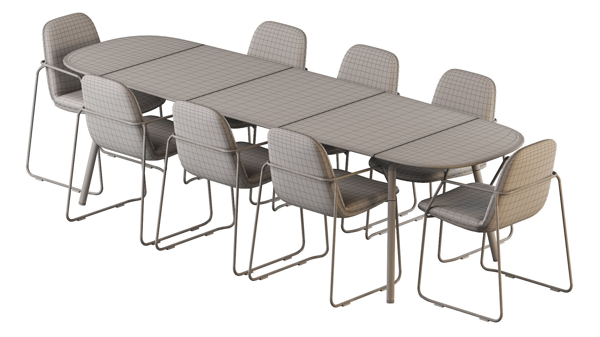 Minus Manutti Table and Manutti Loop Chair 3D model_11
