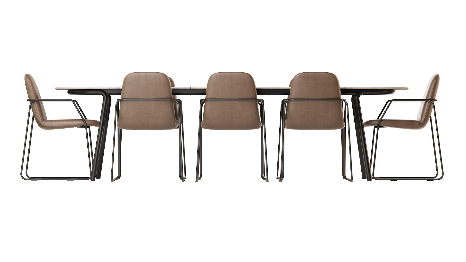 Minus Manutti Table and Manutti Loop Chair 3D model_2