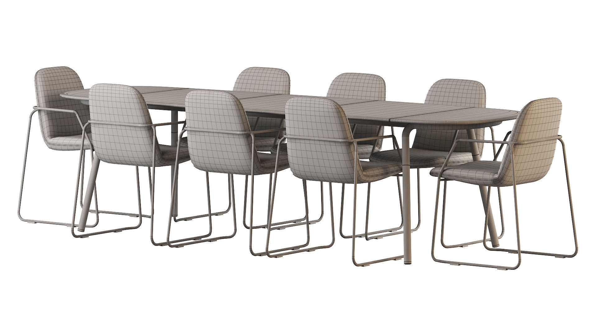 Minus Manutti Table and Manutti Loop Chair 3D model_10