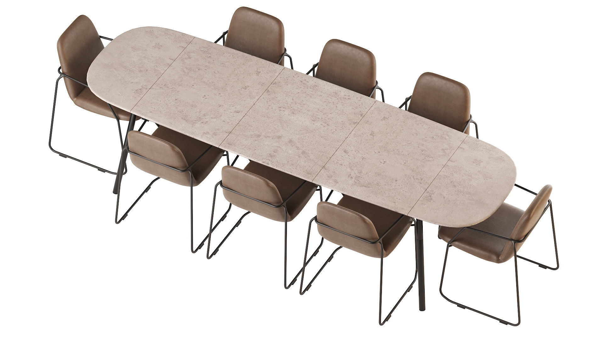 Minus Manutti Table and Manutti Loop Chair 3D model_8
