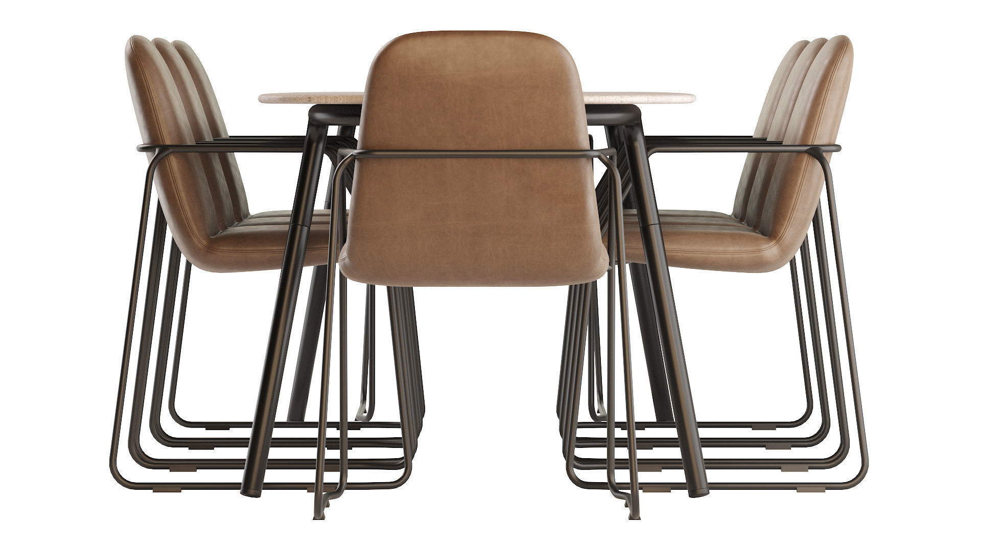 Minus Manutti Table and Manutti Loop Chair 3D model_5