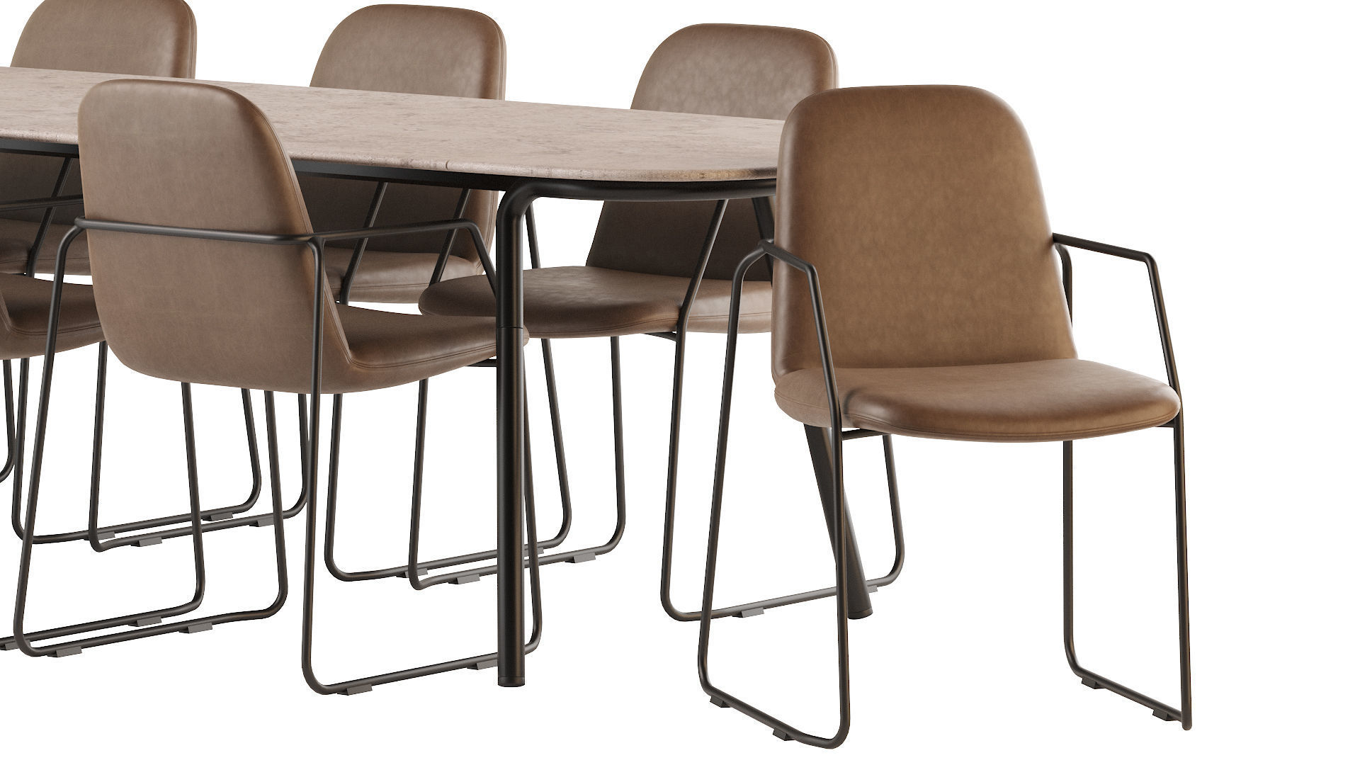 Minus Manutti Table and Manutti Loop Chair 3D model_9