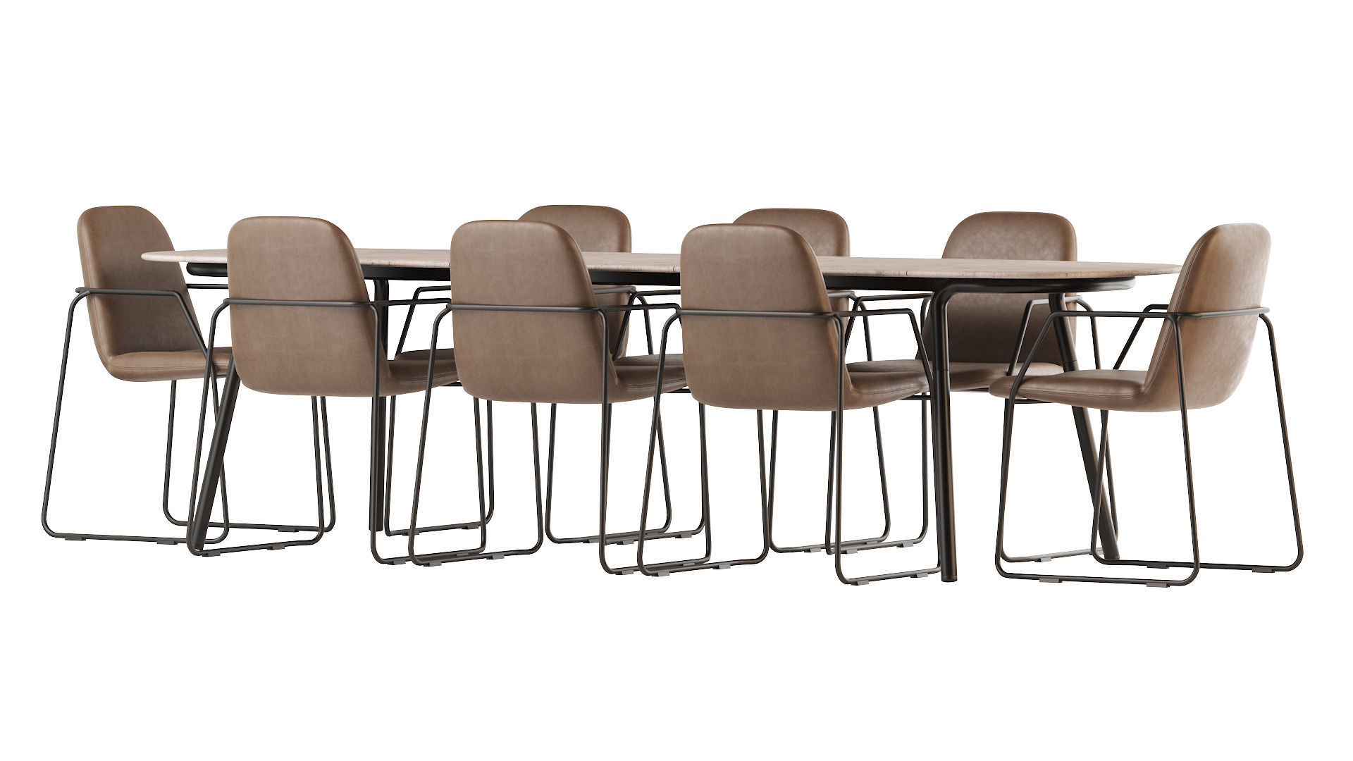 Minus Manutti Table and Manutti Loop Chair 3D model_3