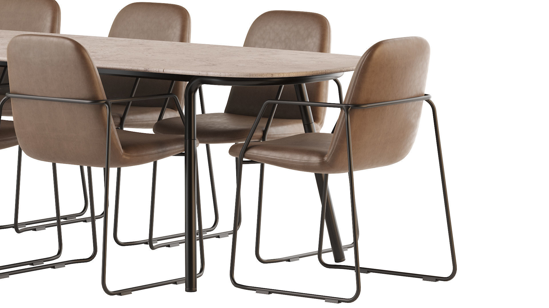 Minus Manutti Table and Manutti Loop Chair 3D model_6