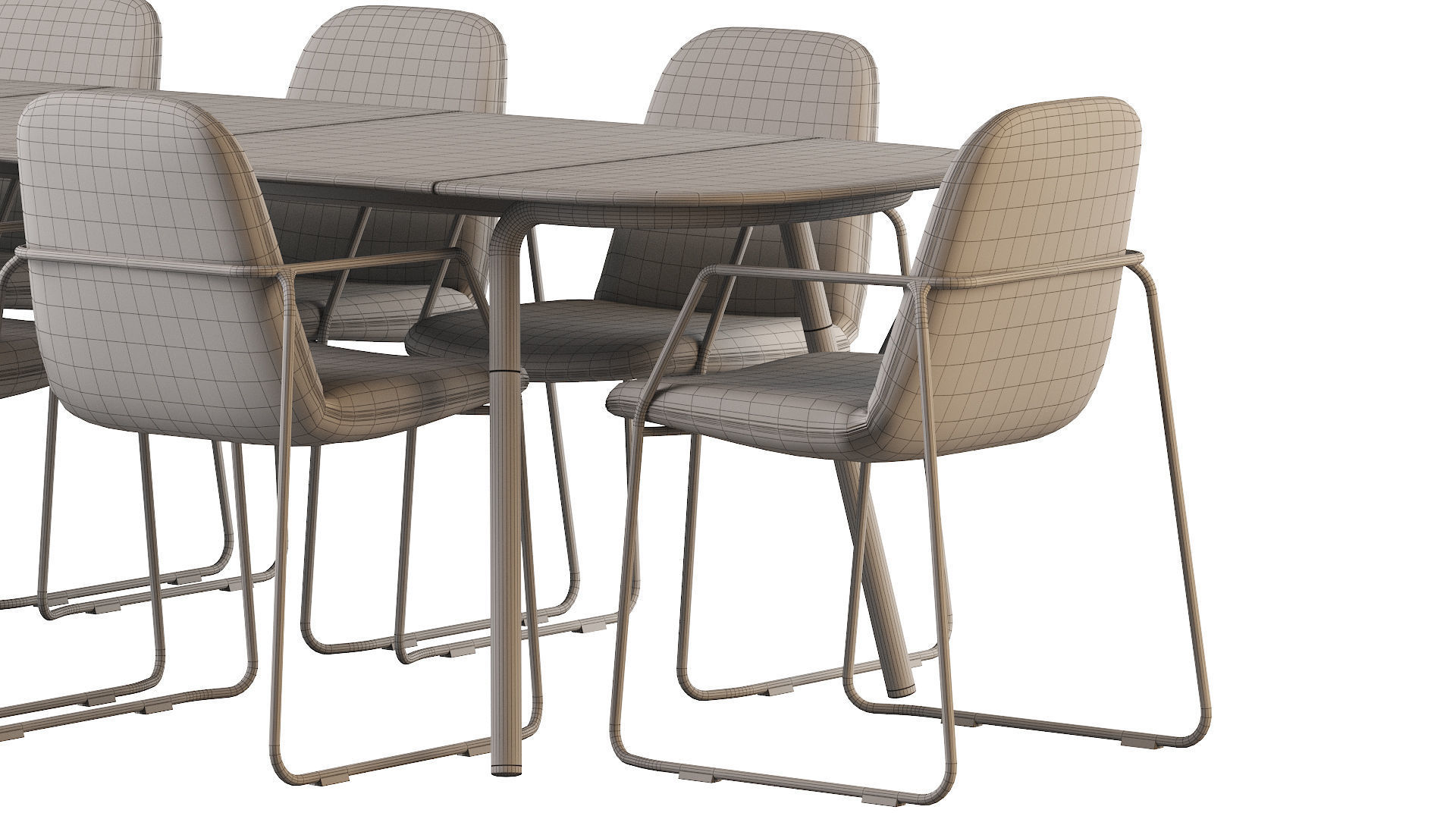 Minus Manutti Table and Manutti Loop Chair 3D model_15