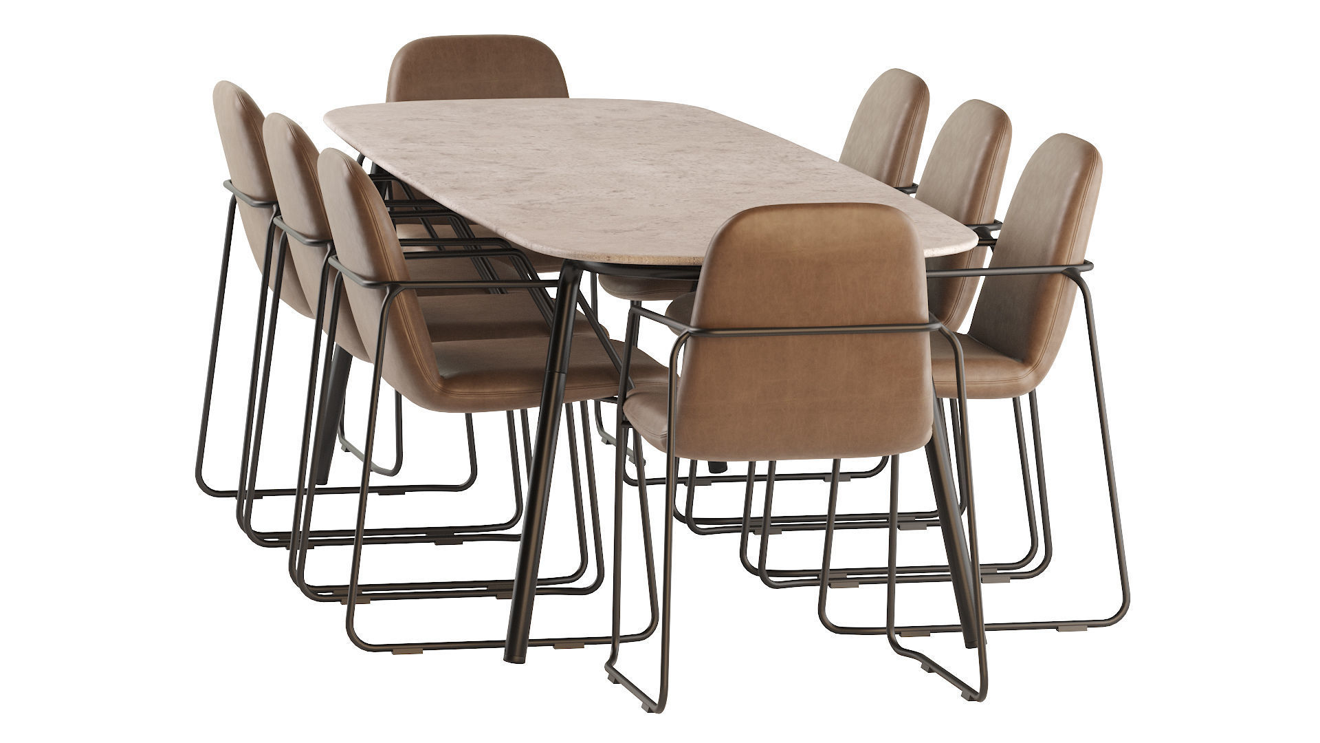 Minus Manutti Table and Manutti Loop Chair 3D model_4