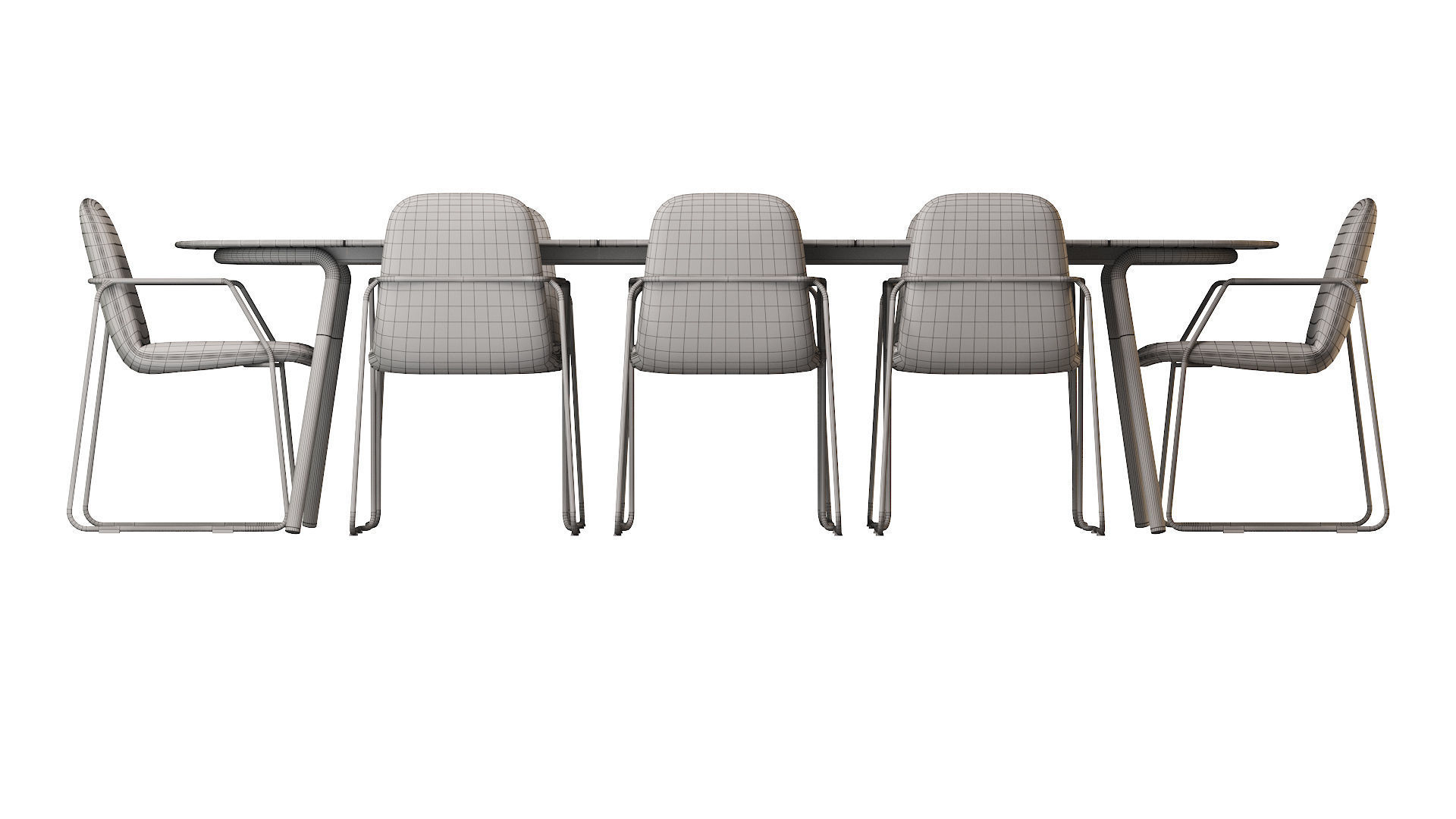 Minus Manutti Table and Manutti Loop Chair 3D model_12