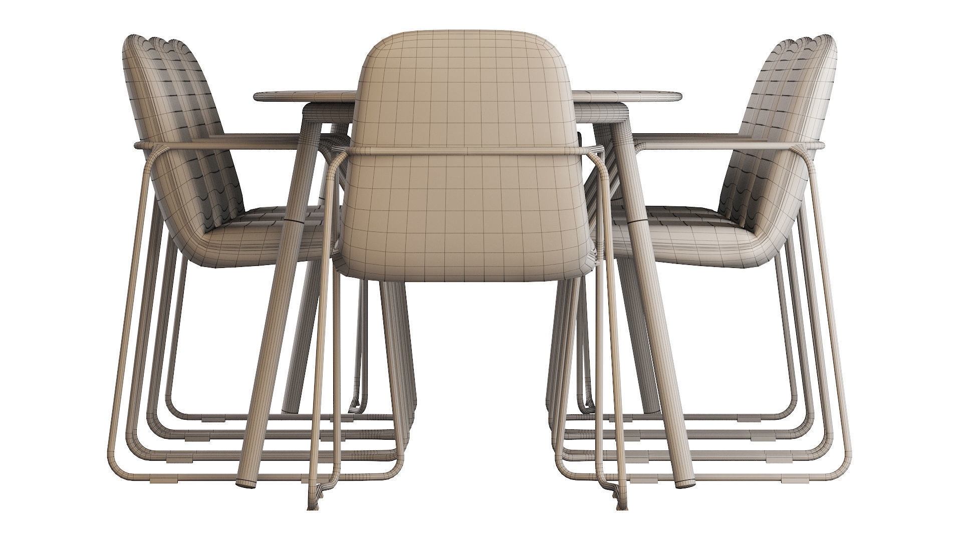 Minus Manutti Table and Manutti Loop Chair 3D model_14
