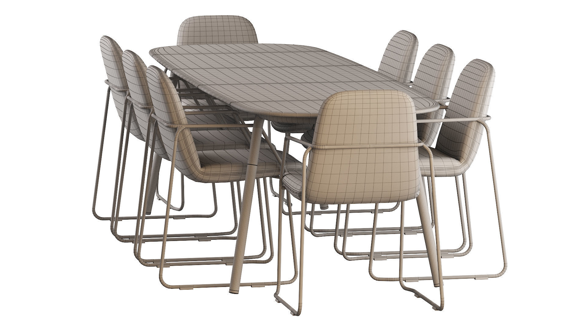Minus Manutti Table and Manutti Loop Chair 3D model_13