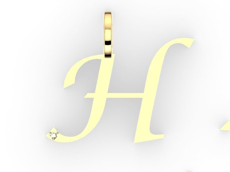 letter H pendant stl verifed 3D print model_1