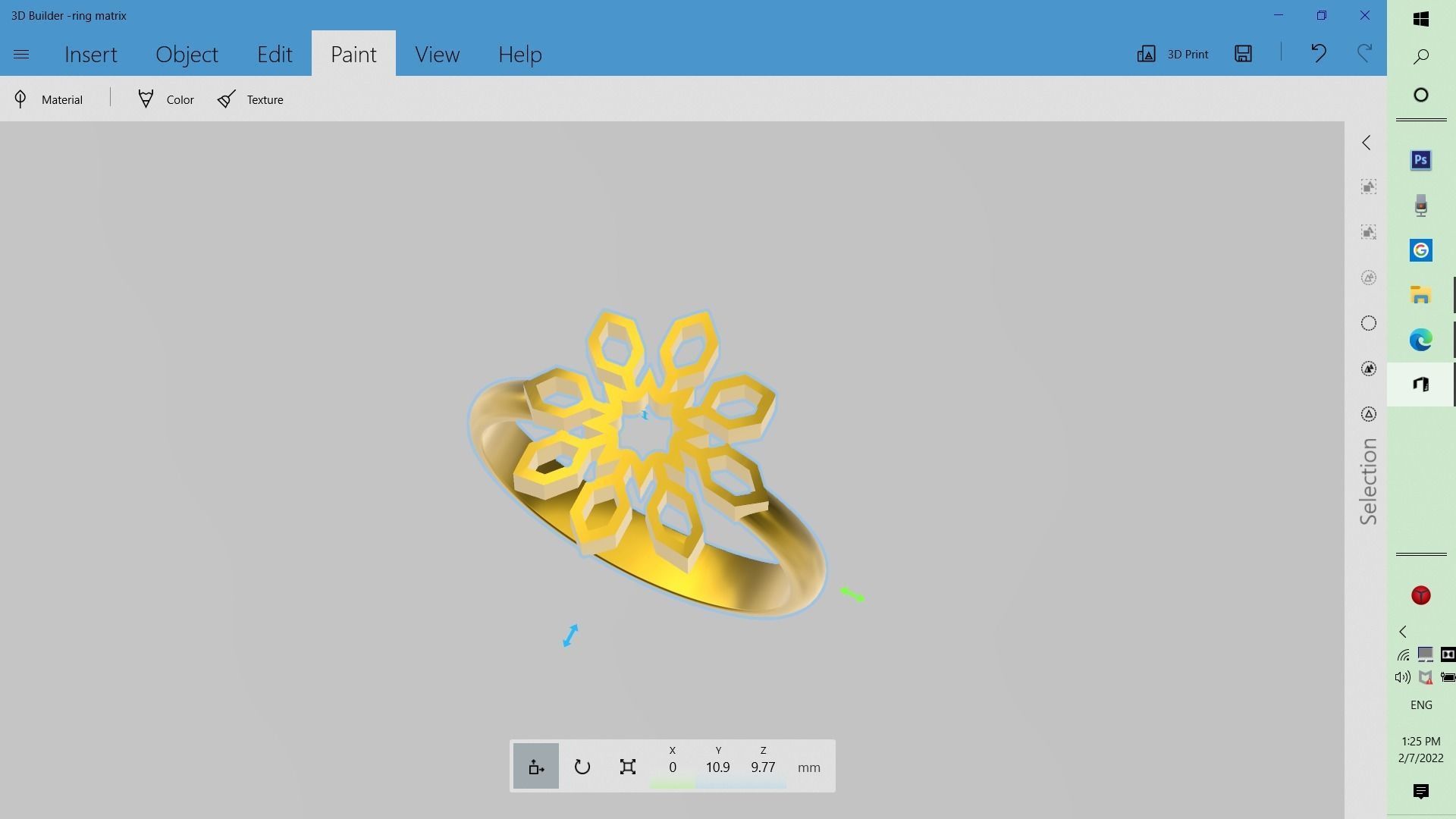 geometric ring symmetrical 3D print model_7