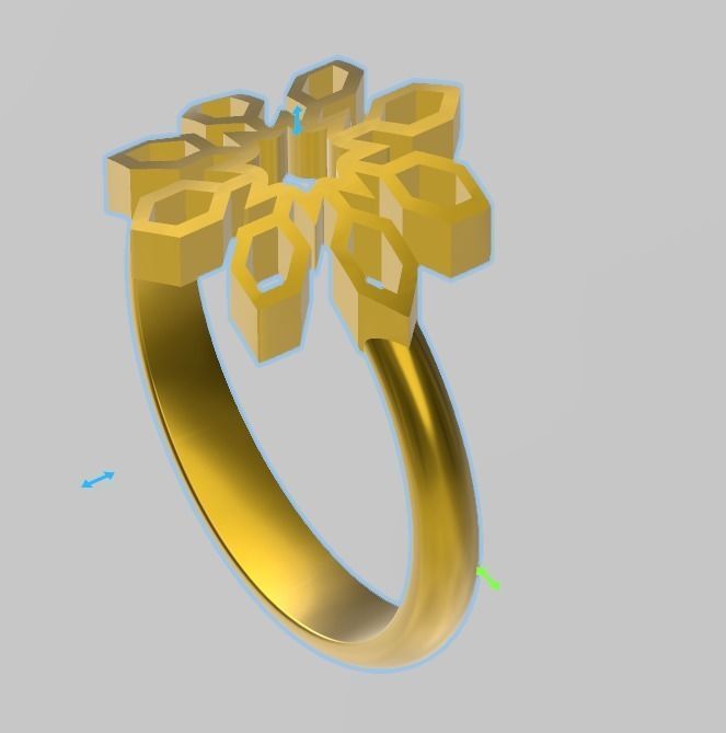 geometric ring symmetrical 3D print model_2