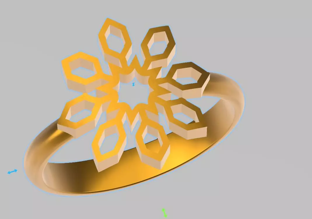 geometric ring symmetrical 3D print model_0