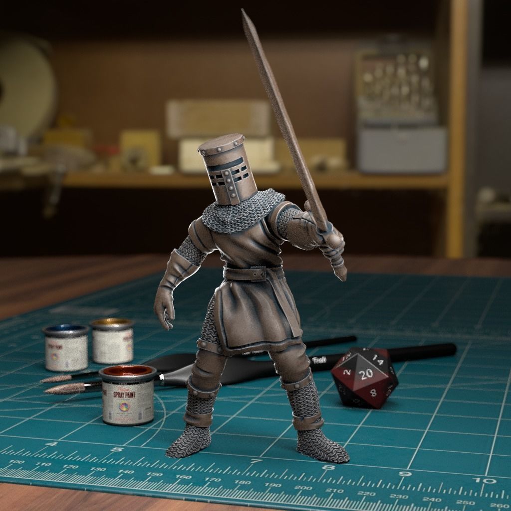Black Knight 03 - Pre-Supported 3D print model_1