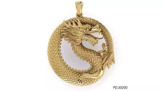 pendant dragon gold
