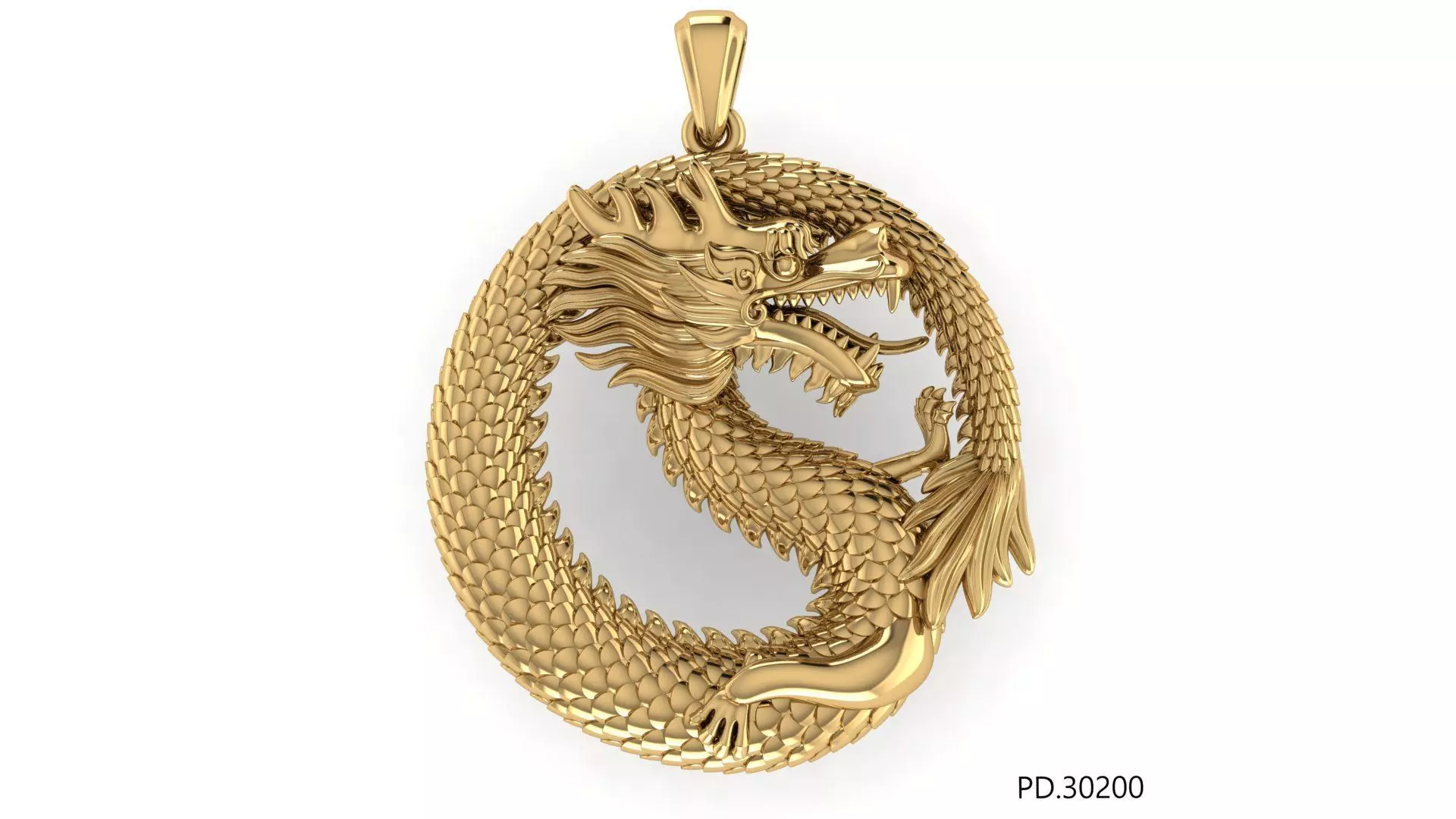 pendant dragon gold 3D print model_0