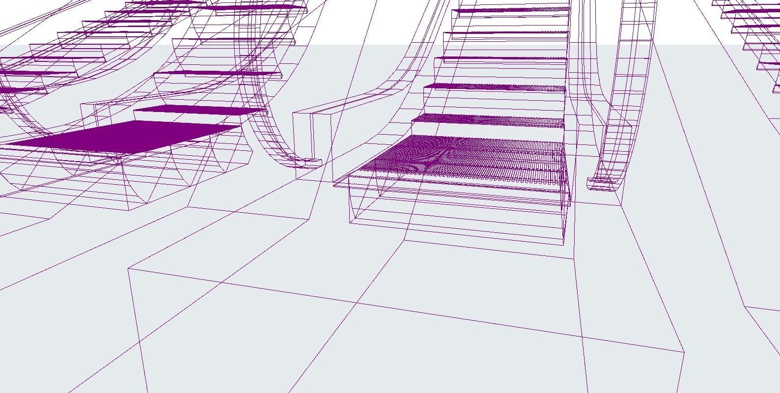Escalator set of ladders 3D model_3