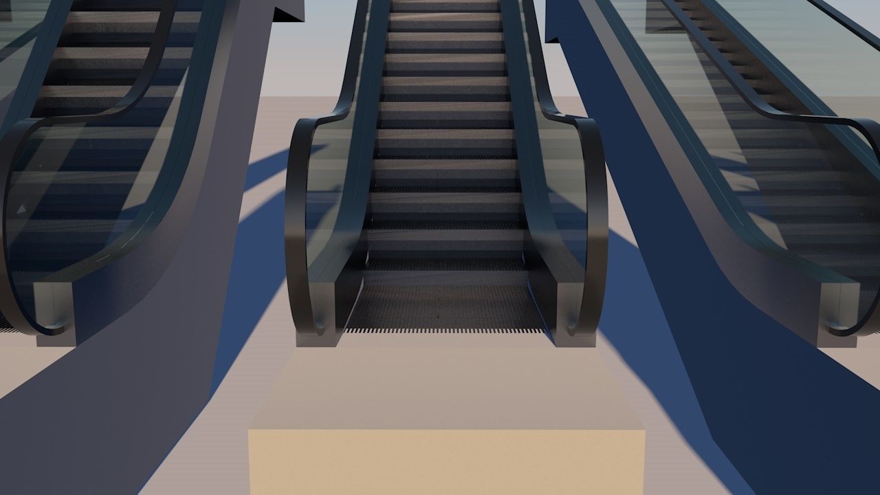 Escalator set of ladders 3D model_1