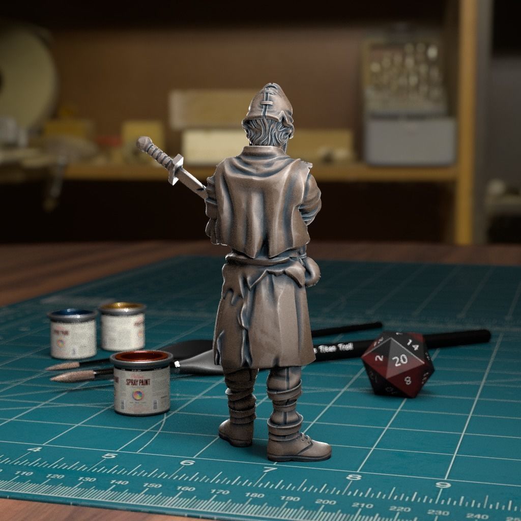 Militia Sword - Pre-SUPPORTED 3D print model_3