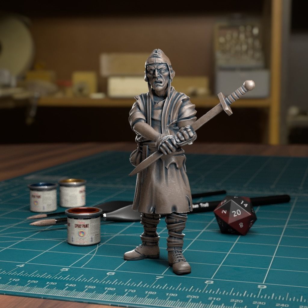 Militia Sword - Pre-SUPPORTED 3D print model_1