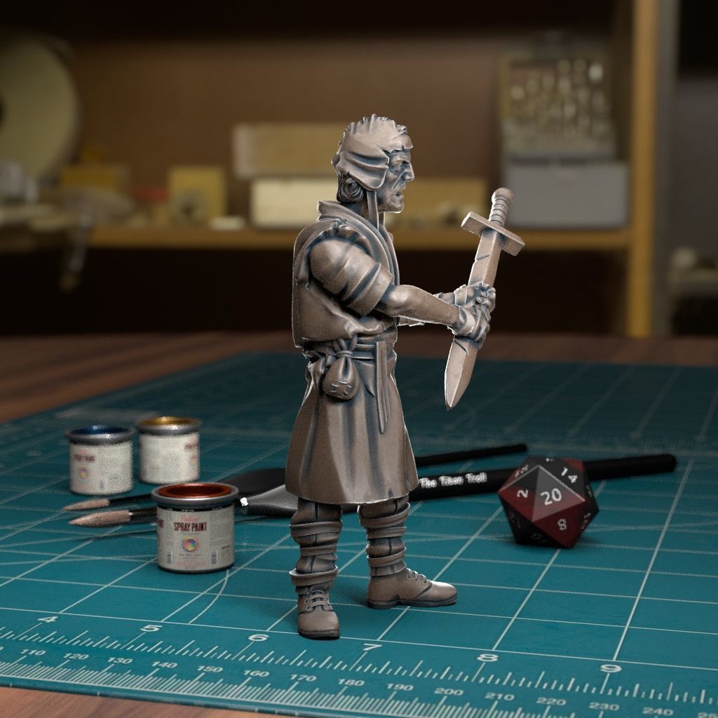 Militia Sword - Pre-SUPPORTED 3D print model_2