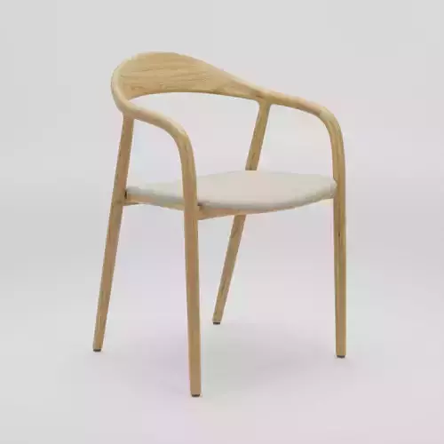 Wooden Dining Chair 3D Model Artisan Neva