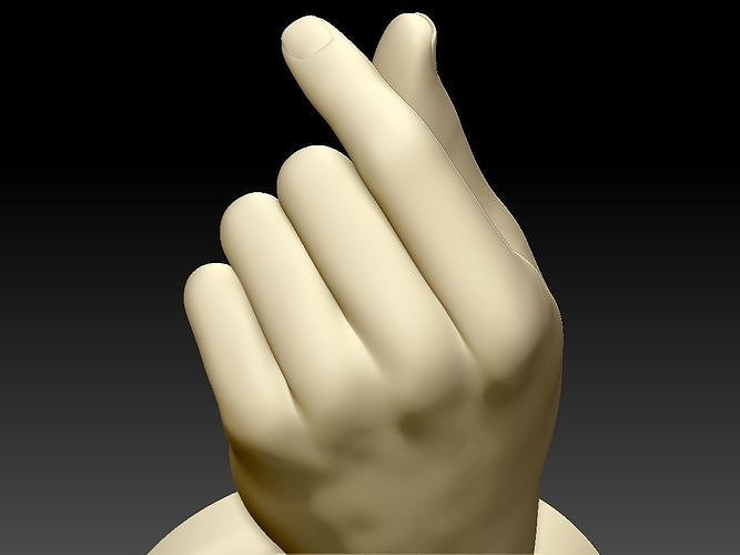 The finger heart gesture 3D print model