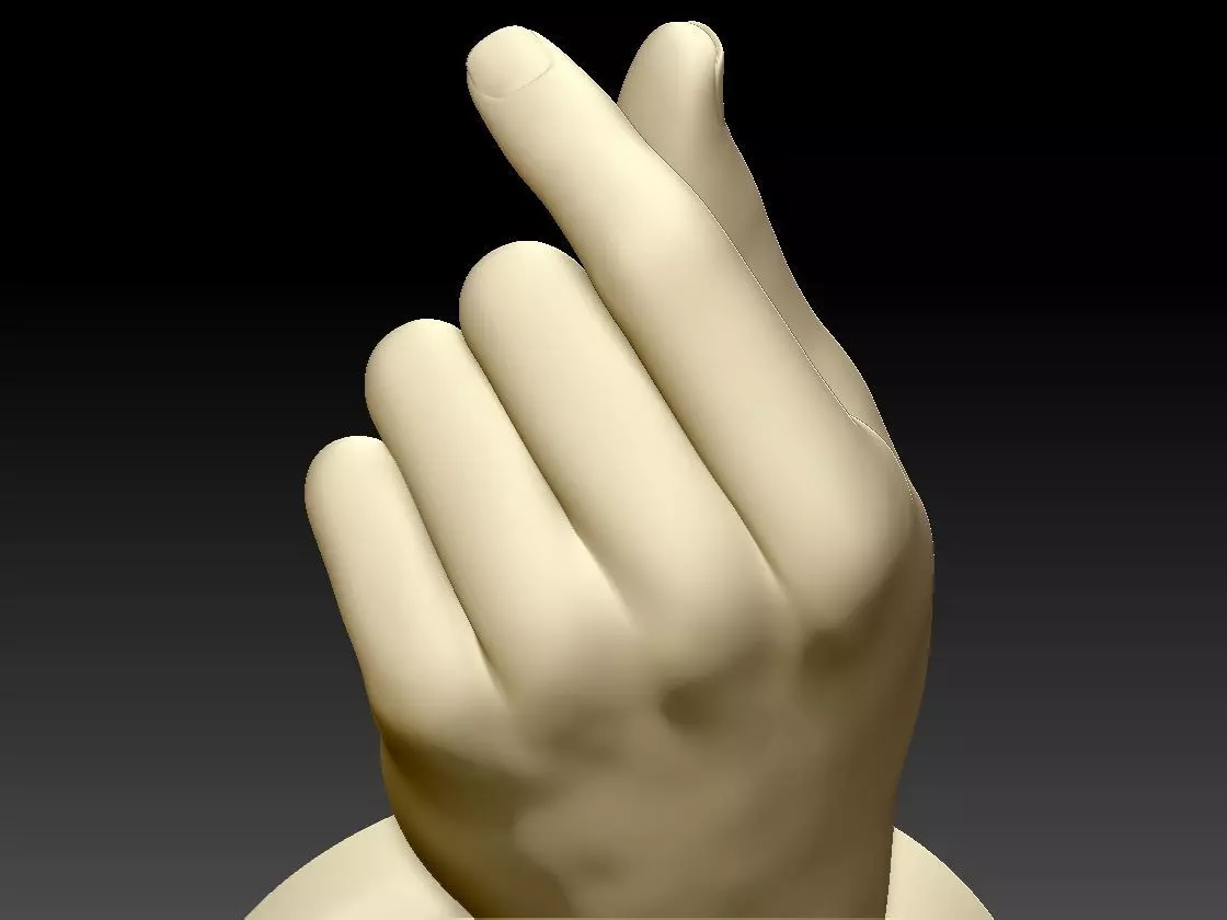 The finger heart gesture 3D print model_0