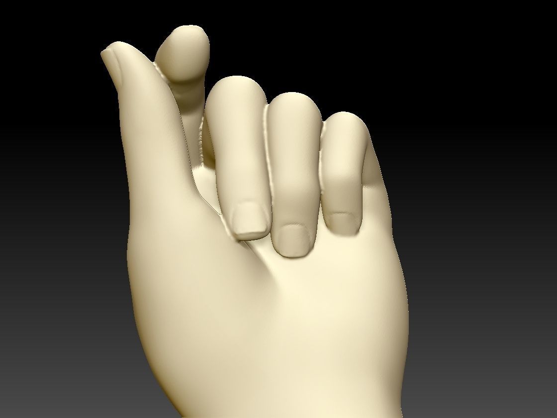 The finger heart gesture 3D print model_3